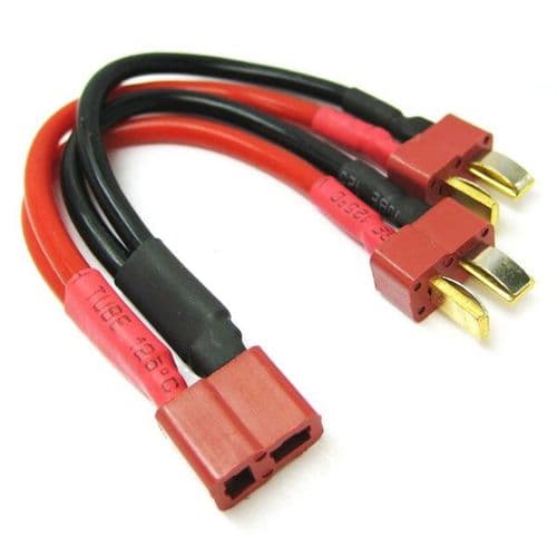 Deans 2S Battery Harness For 2 Packs In Parallel 14Awg Silico ET0708
