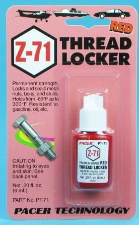 Zap PT71 Z-71 Red Thread Locker .20oz 5525738