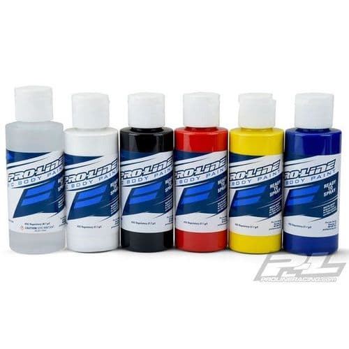 Proline Rc Body Paint Primary Colours R./Wh/Blk/Red/Yel/Blue PL6323-00